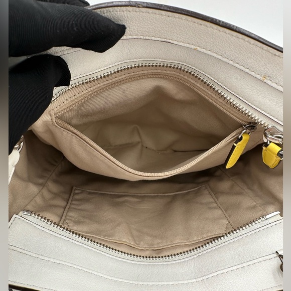 Coach Mini Tanner 48878 Chalk & Purple Colorblock Leather Crossbody - Picture 7 of 11